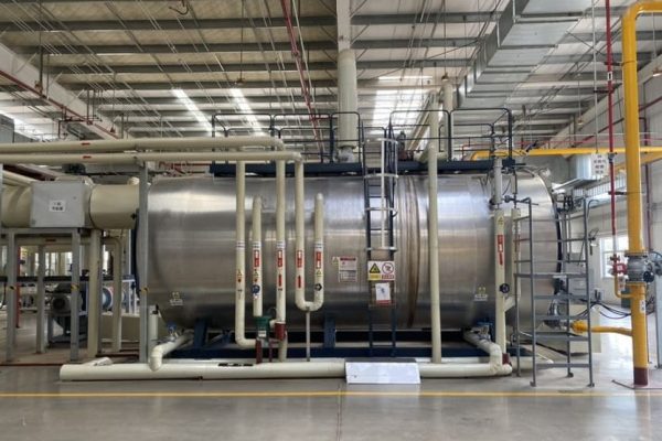 Installation of new industrial steam boiler