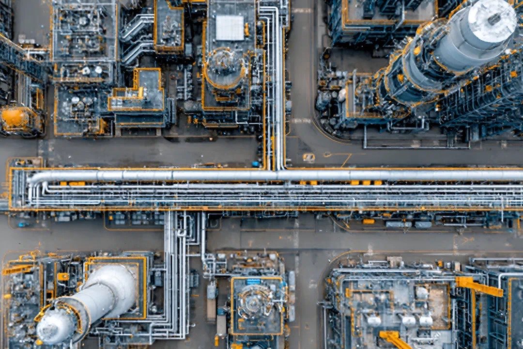 Chemical plant top view