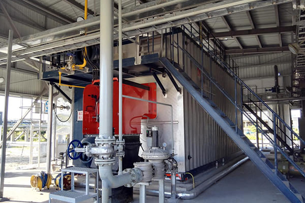 Water tube steam boiler for rubber industry